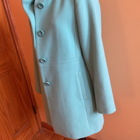 Jessica Light Aqua Stand Up Collar Jacket with Scarf Size 6 - Picture 13 of 16